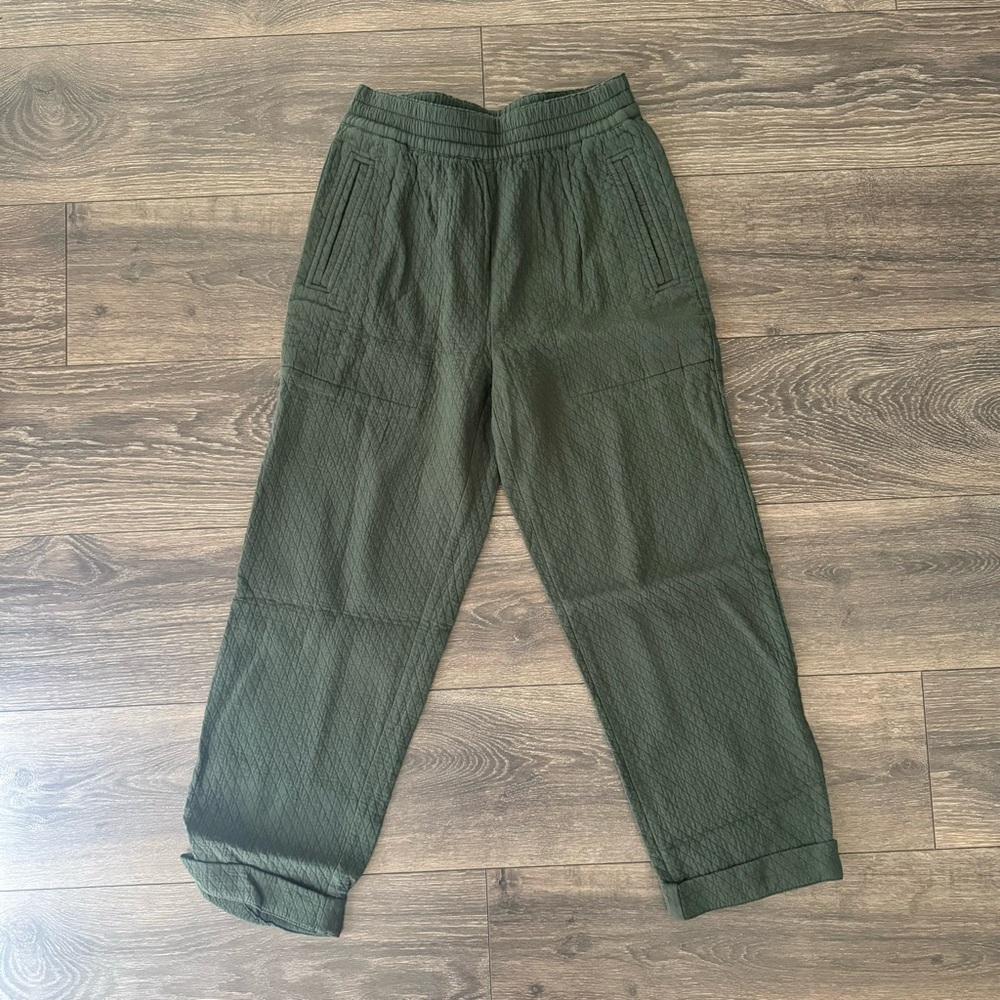 Madewell Pull-On High-Rise Tapered Pants in Diamond Jacquard